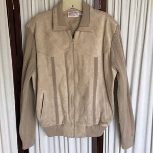 True vintage suede w/knit Career Club jacket Sz XL
